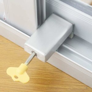 1 pcs Puerta Ventana Cerradura Tapón ajustable Grueso Deslizante Seguridad Antirrobo Niños Seguridad Cerradura Niño Plástico Acero Aluminio Rieles barato