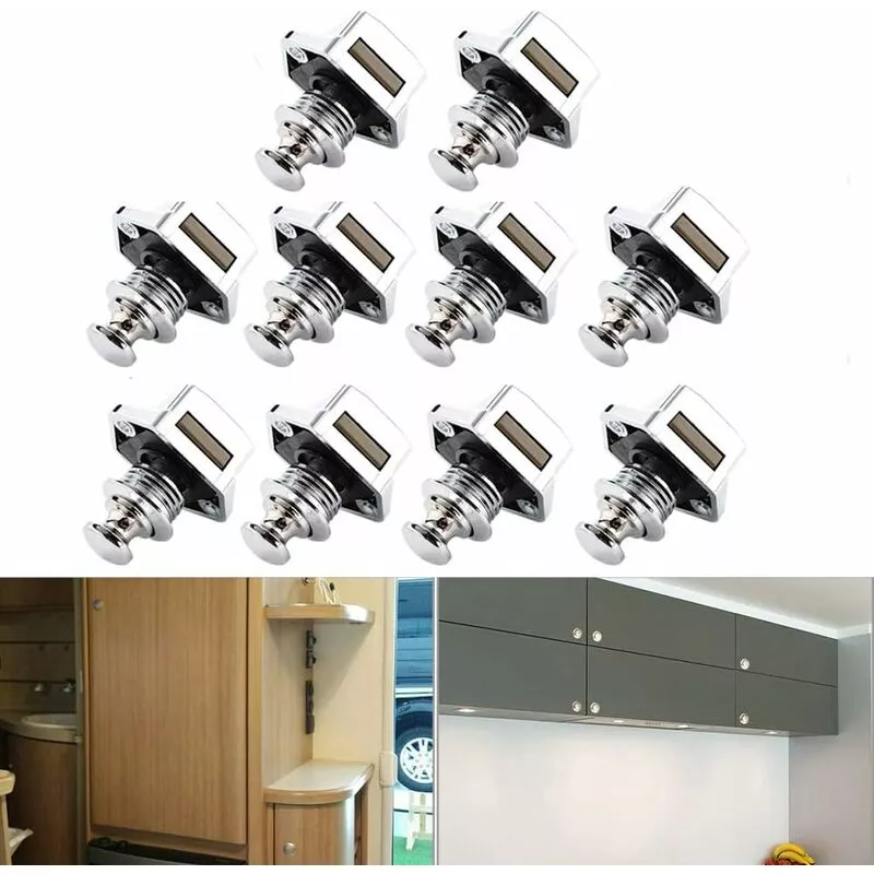 10 botones metálicos para puerta de caravana