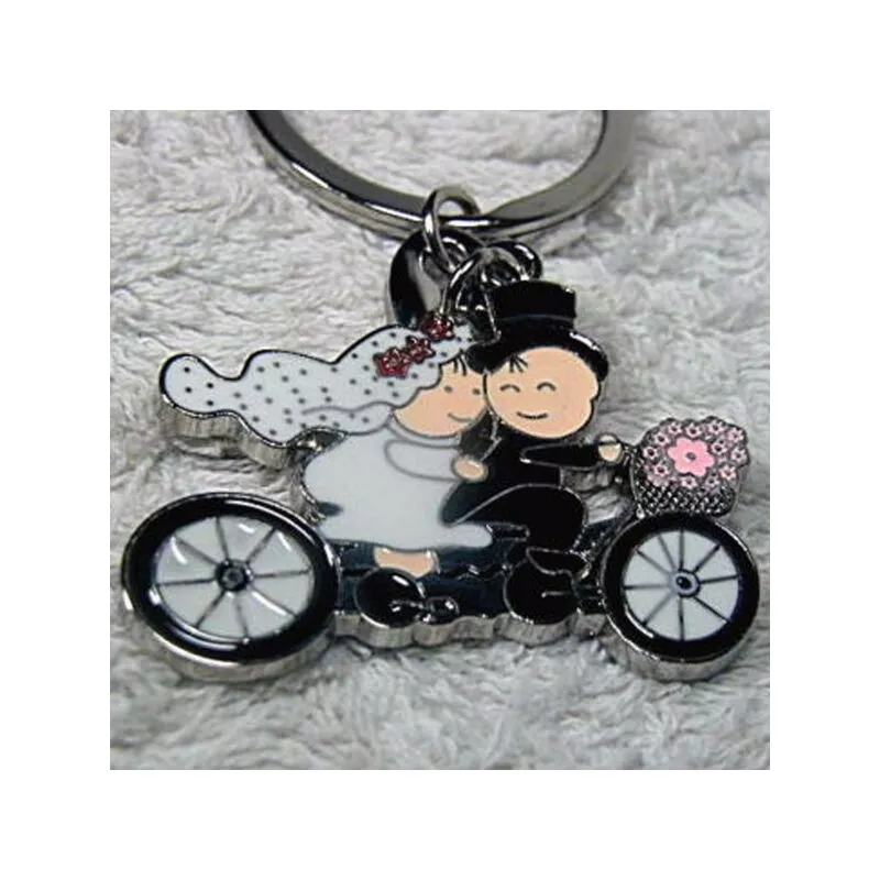 12 Keychains Savings Confetti Sposi por bicicleta Bicicleta Prometida Boda barato