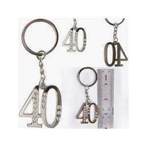 12 llavero de llave con favores de confeti número 40 para el cumpleaños barato