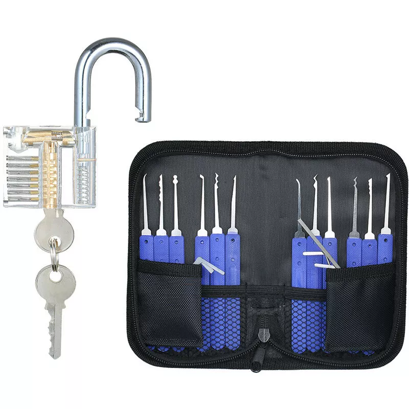 17 pcs Juego de ganzúas con candado de entrenamiento visible Cerradura de práctica transparente Herramientas de cerrajería Juego de ganzúas para barato