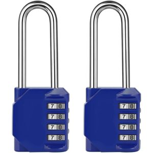 2 PCS Candado de Combinación Extendido Azul Cerradura de Combinación de 4 Dígitos para Gimnasio Garage Casillero barato