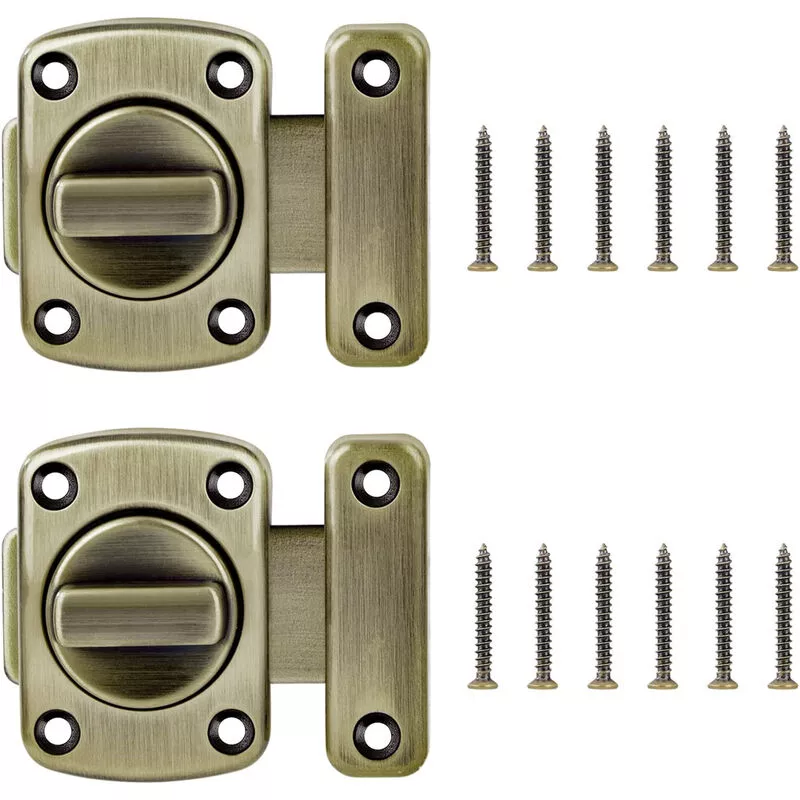 2 Piezas Cerradura de Puerta Giratoria de Aleación de Zinc Cerradura de Puerta Activa Antirrobo de Bronce barato