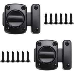 2 Piezas Cerrojo Puerta de Seguridad de Aleación de Zinc Cerradura Puerta Interior con Tornillos para Salón Dormitorio Baño - Negro barato