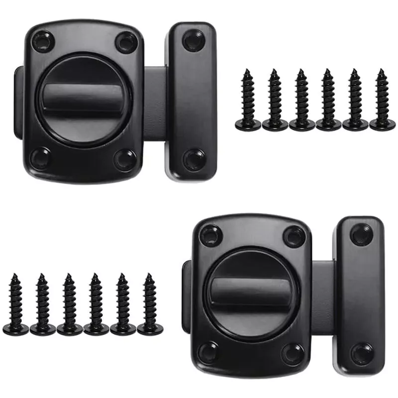 2 Piezas Cerrojo Puerta de Seguridad de Aleación de Zinc Cerradura Puerta Interior con Tornillos para Salón Dormitorio Baño - Negro barato