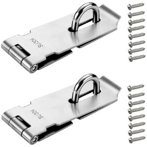 2x Pestillo de Puerta de Acero Inoxidable Hebilla de Puerta Candado con Tornillos para Ventana Gabinete Garaje - Plata barato