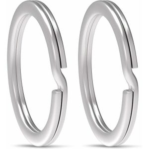 30 llaveros planos de acero inoxidable de 30 mm para accesorios para el hogar y el coche. barato