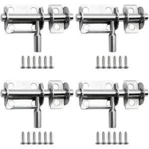 4 Piezas Cerradura de Puerta de acero Inoxidable con Pestillo de Seguridad para Ventana de Baño de Granero barato