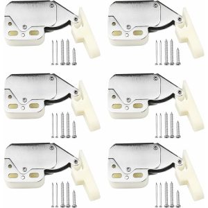 6 piezas Mini pestillos táctiles pestillos de puerta Mini pestillo pestillo de bloqueo de resorte con tornillos para puertas de casa armarios ventanas barato