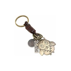 Accesorios dopa cuero trenzado estilo Vintage llavero bronce búho encanto versátil bolso encanto 1 pieza barato