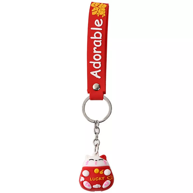 Adorable llavero Plutus Cat para el año nuevo chino 2022 patrón de dibujos animados chino Fortune Lucky Cat llavero lindo portátil decoración barato