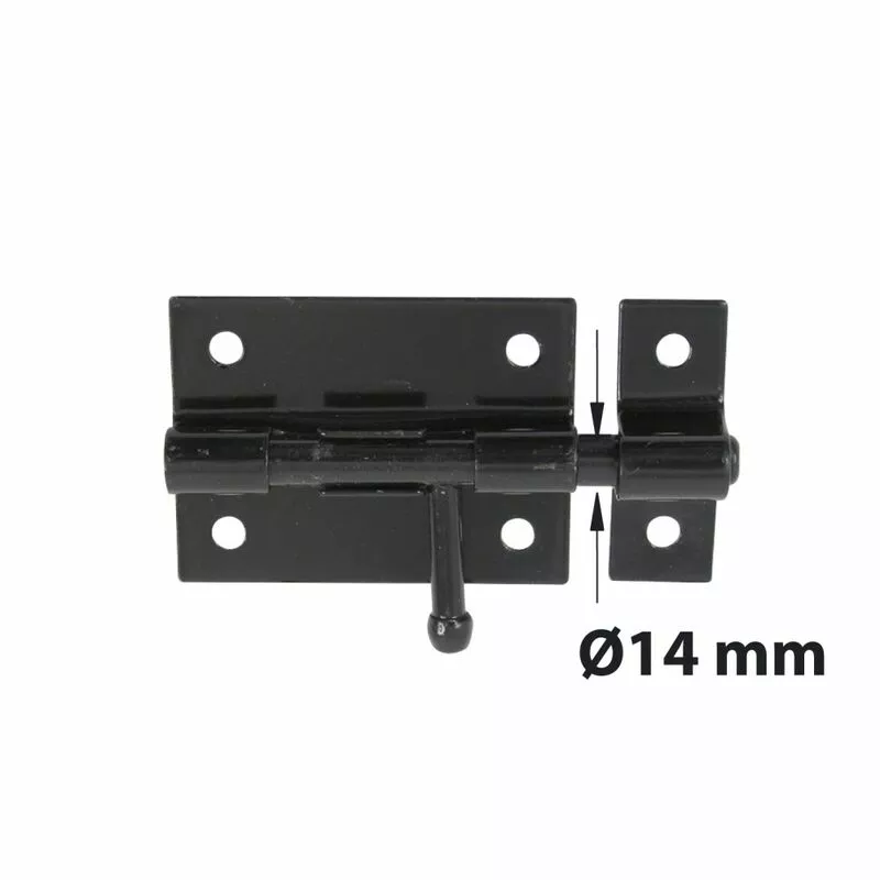 Afbat - Cerradura con caja de palanca + cerradero ø 14 mm acero pintado negro barato