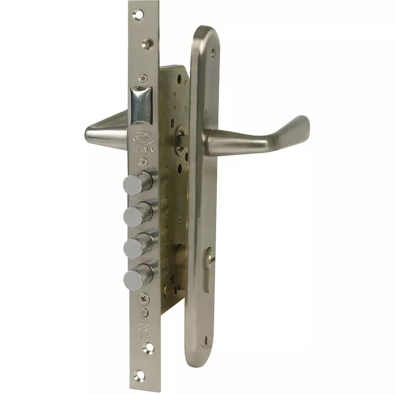 Amig - Kit cerradura madera + manilla Latonado barnizado modelo 1 1 barato