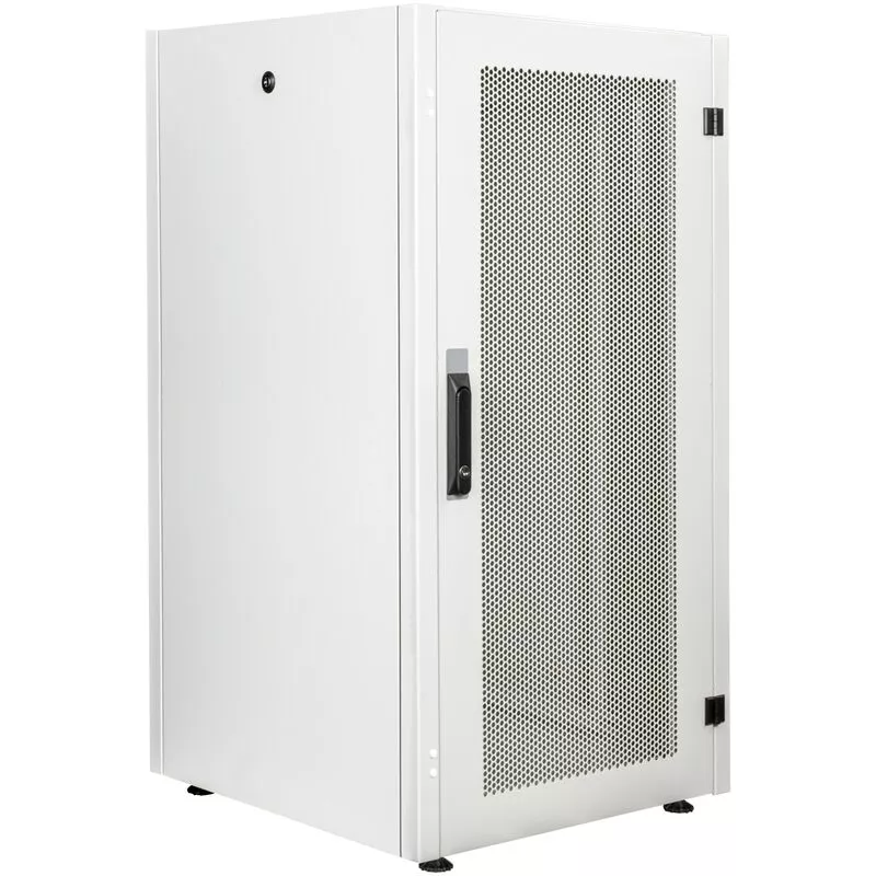 Armario EcoRack 22U 19" blanco de pie con puerta perforada 600 x 600 x 1081 mm - Cablemarkt barato