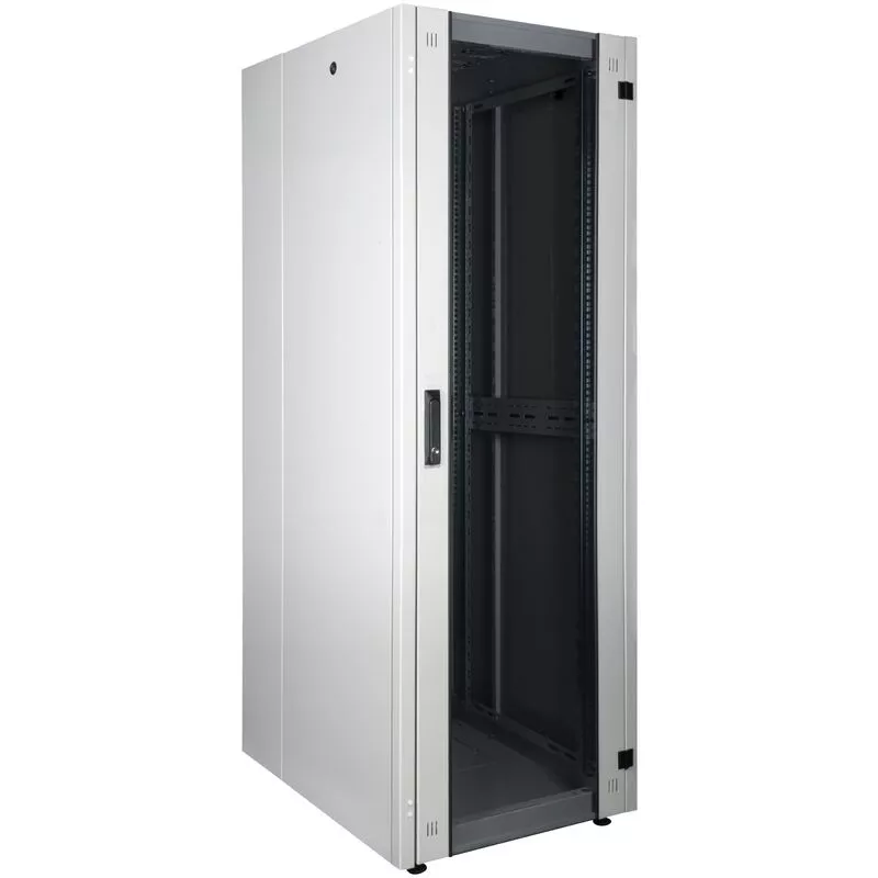 Armario EcoRack 32U 19" blanco de pie con puerta de cristal 600 x 800 x 1536 mm - Cablemarkt barato