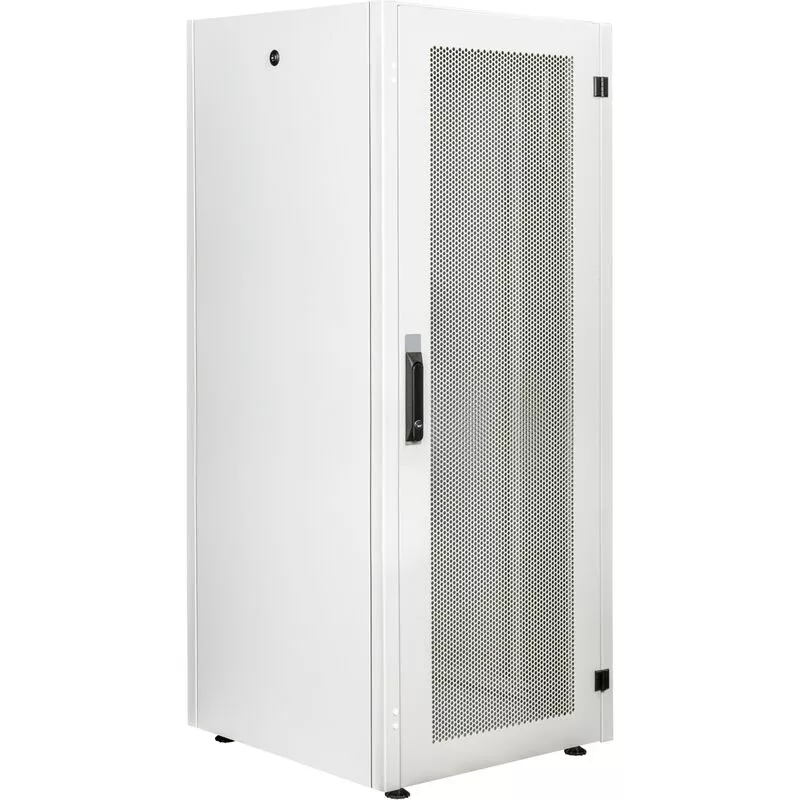 Armario EcoRack 32U 19" blanco de pie con puerta perforada 600 x 600 x 1536 mm - Cablemarkt barato