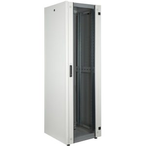 Armario EcoRack 42U 19" blanco de pie con puerta de cristal 600 x 600 x 1980 mm - Cablemarkt barato