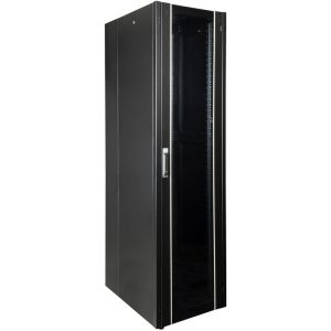 Armario EcoRack 47U 19" negro de pie con puerta de cristal 600 x 800 x 2202 mm - Cablemarkt barato