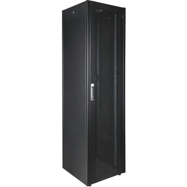 Armario EcoRack 47U 19" negro de pie con puerta perforada 600 x 600 x 2202 mm - Cablemarkt barato