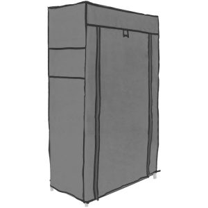 Armario ropero portátil multiusos de tela 6 baldas gris - Prixprime barato