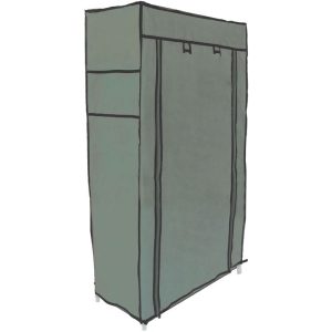 Armario ropero portátil multiusos de tela 7 baldas gris - Prixprime barato