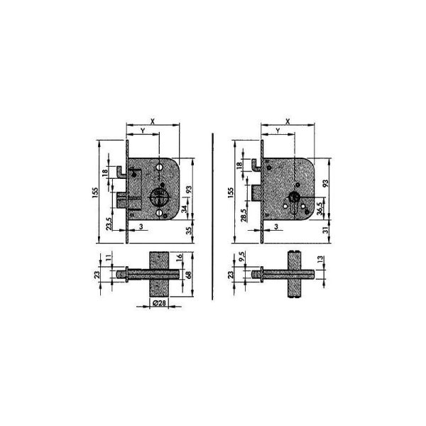 Azbe - cerradura embutir 49-70 fl barato