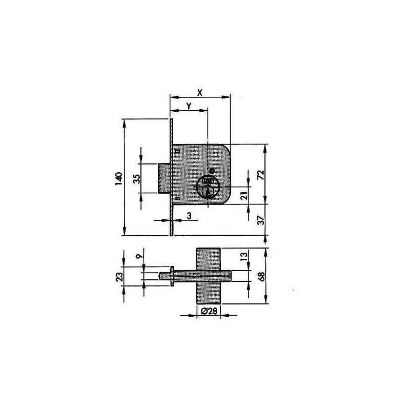Azbe - cerradura embutir 51-60 hl barato