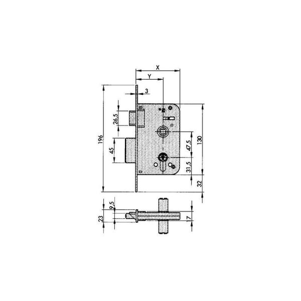 Azbe - cerradura embutir 600-90 hl barato