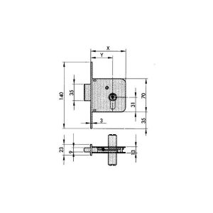 Azbe - cerradura embutir 601-70 hl barato