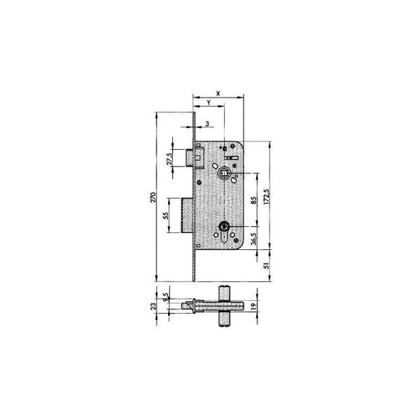 Azbe - cerradura embutir 800-90 hl. barato