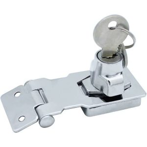 BSR - Juego de 2 pestillos de metal de 65 mm con candado y llave - Herrajes cromados para cerrar puertas de cobertizos barato