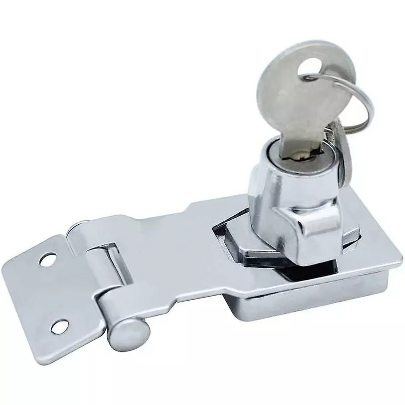 BSR - Juego de 2 pestillos de metal de 65 mm con candado y llave - Herrajes cromados para cerrar puertas de cobertizos barato