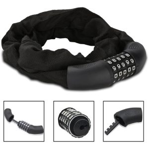 Bicycle Lock de 900 mm de acero de bloqueo de cadena de largo con números para bicicletas