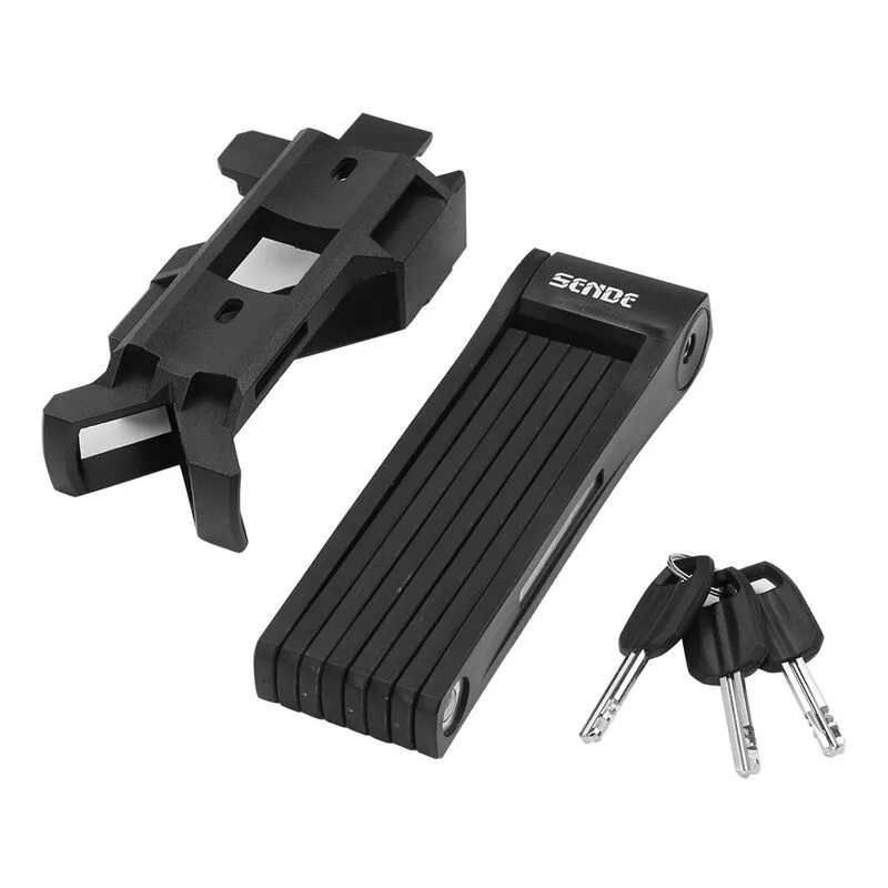 Bloqueo de bicicleta Locks de bicicleta con bloqueo plegable de soporte. - schwarz - Hengda barato