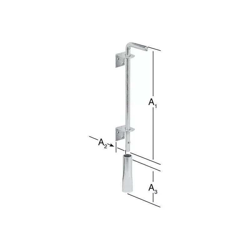 Bloqueo de piso 400x65x150 con tubo y 2 ángulos barato