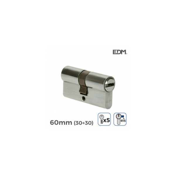 Bombin niquel 60mm (30+30mm) leva larga r15 con 5 llaves seguridad incluidas Edm barato