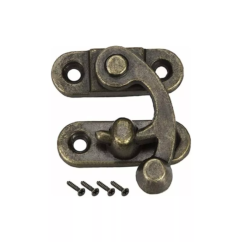 Broche de bloqueo vintage antiguo Cerrojo de gancho de cerrojo recto Pestillo de brazo oscilante Chapado en bronce barato