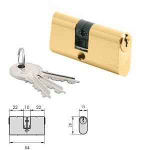 CVL - Cilindro 5963 / 22x22 laton pulido ovalado 2 levas cilindro doble barato