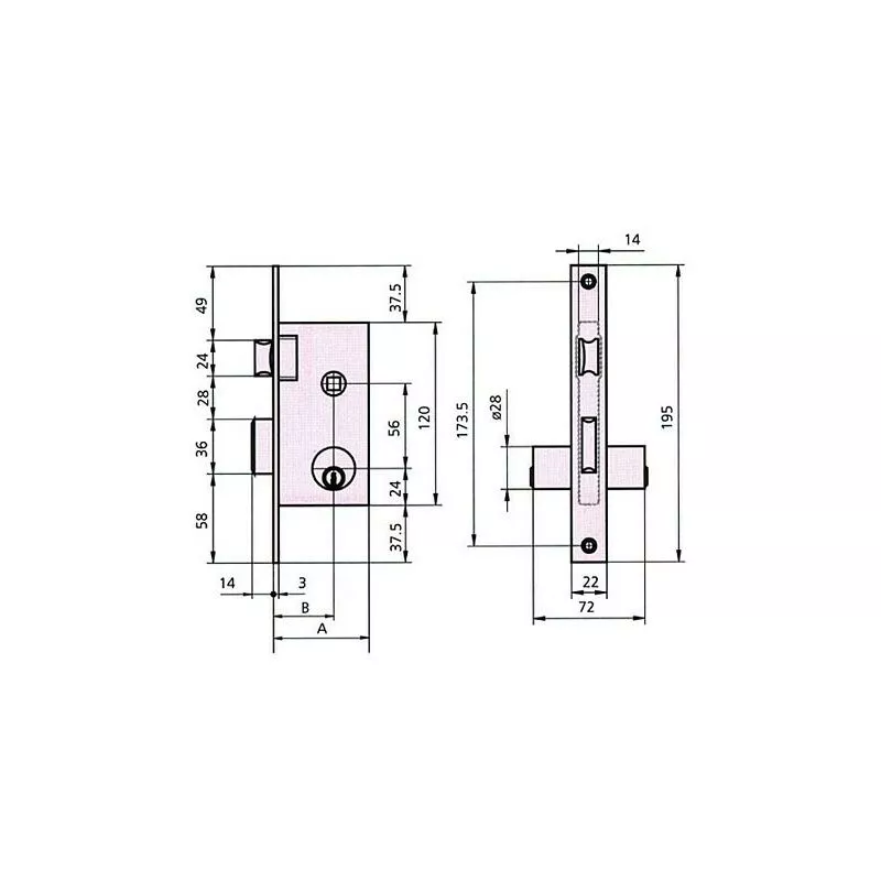 CVL - cerradura embutir 1962 60 2 barato