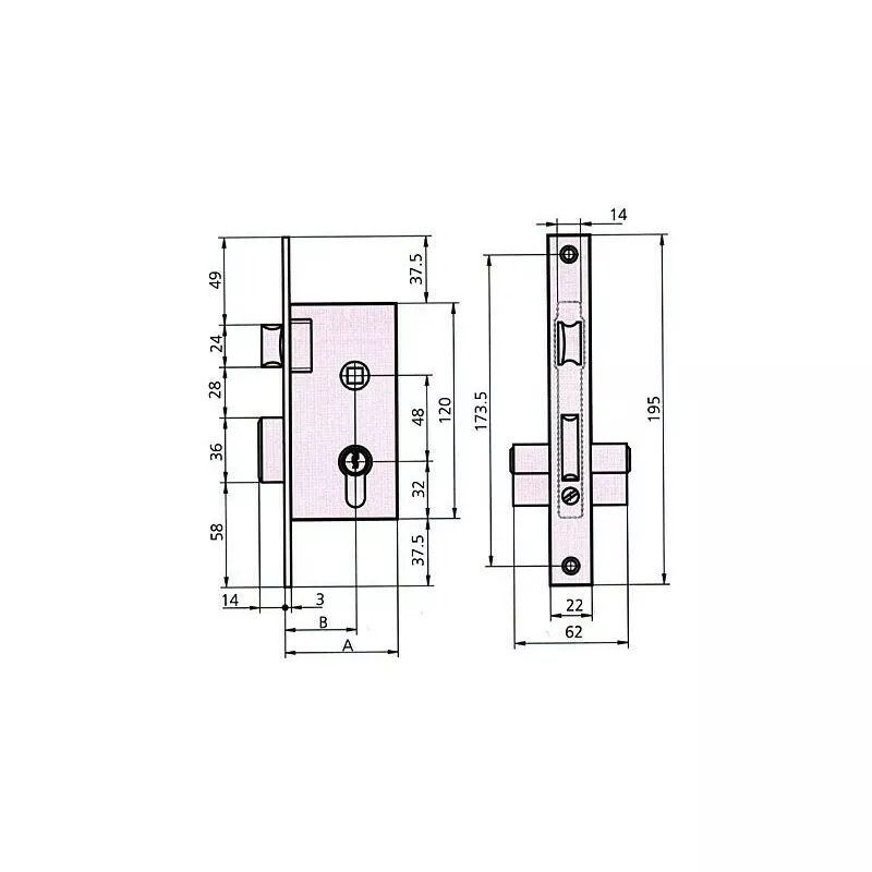CVL - cerradura embutir madera 1960 2 70 barato