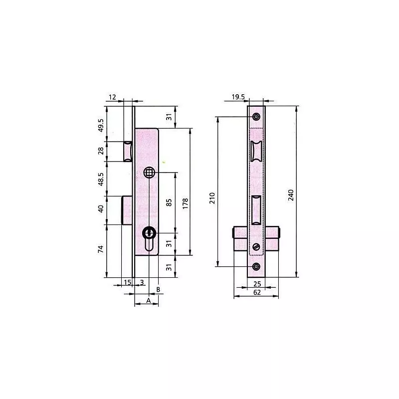 CVL - cerradura embutir metalica 1984 25 0 barato