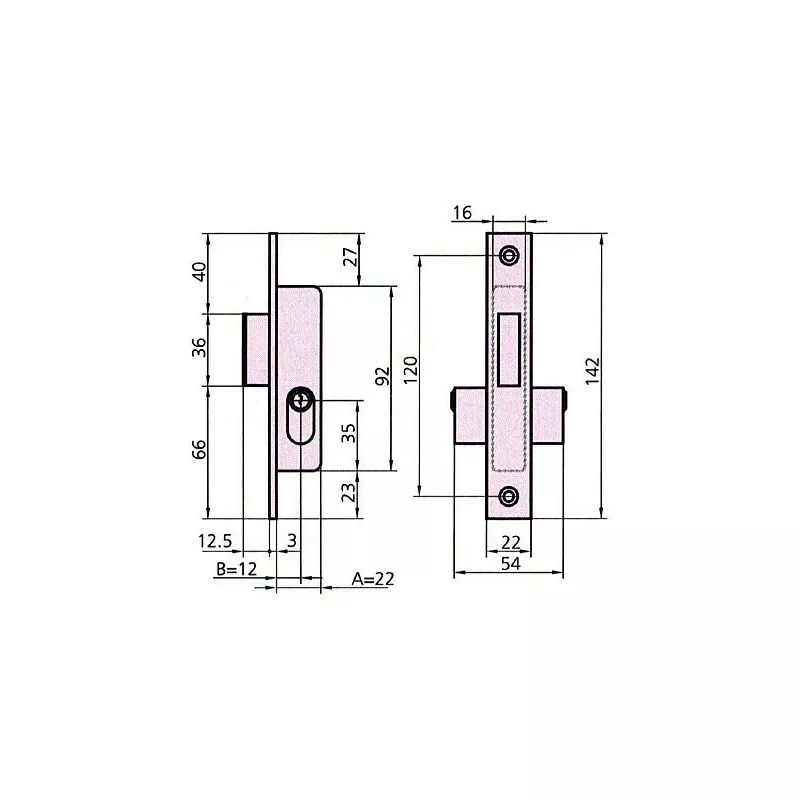 CVL - cerradura puerta metalica 1963A 0 barato
