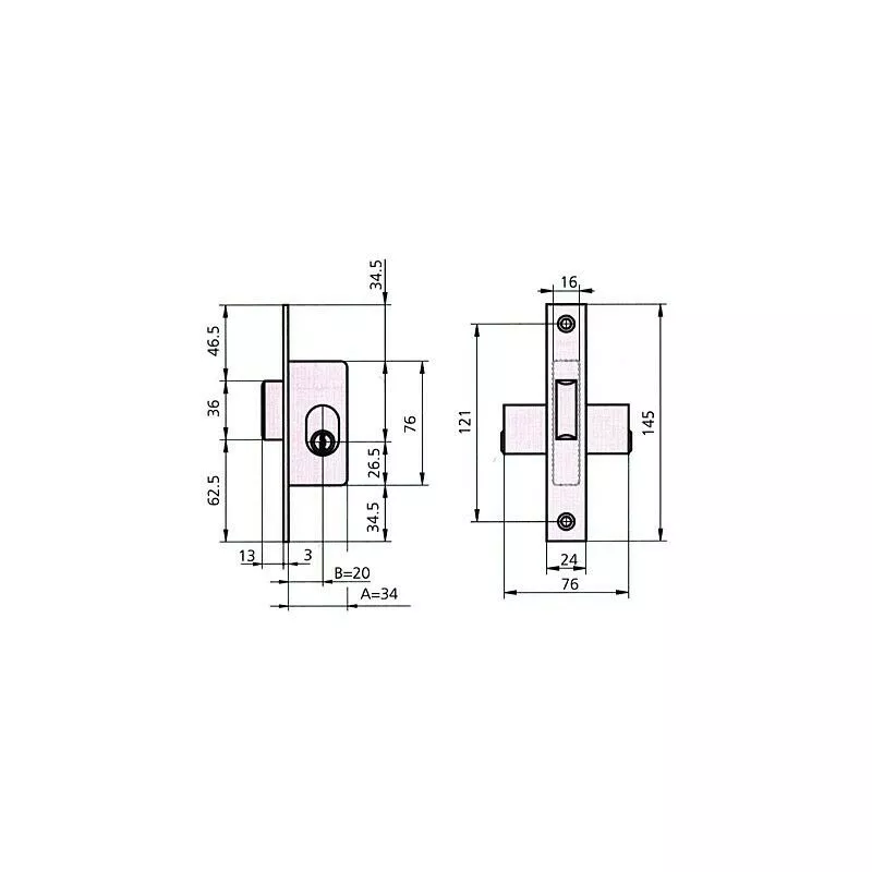 CVL - cerradura puerta metalica 1964A 0 barato