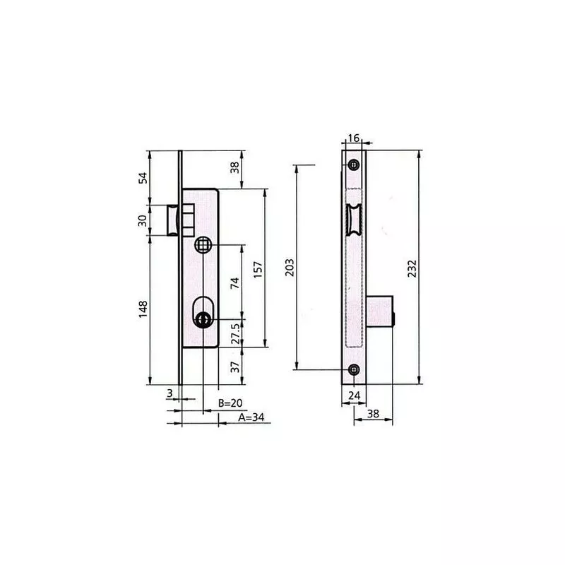 CVL - cerradura puerta metalica 1964T 0 barato