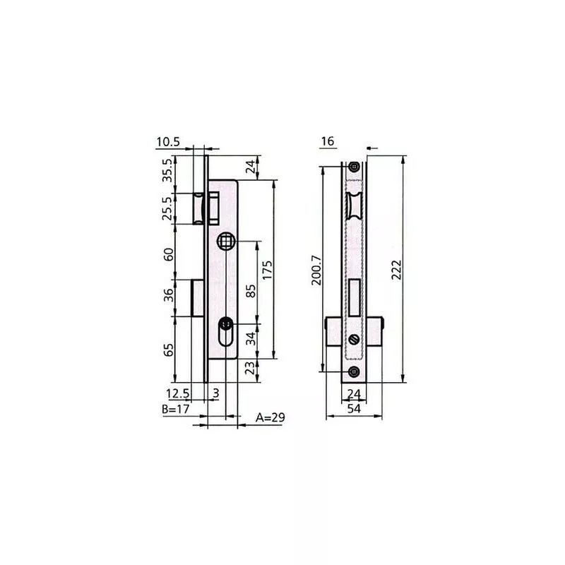 CVL - cerradura puerta metalica 1975 5 barato