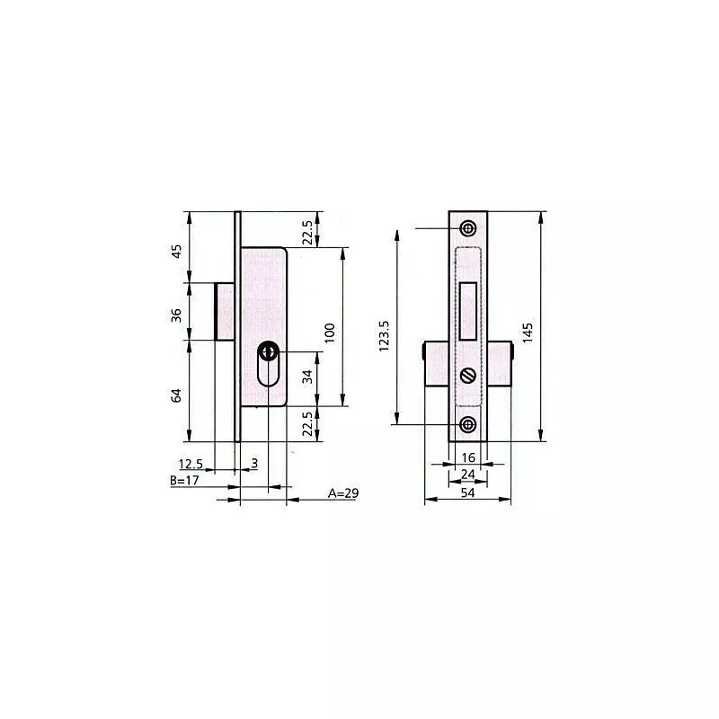 CVL - cerradura puerta metalica 1975A 5 barato