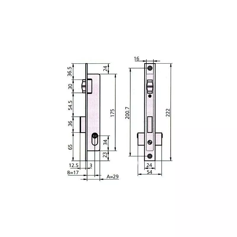 CVL - cerradura puerta metalica 1975V 5 barato