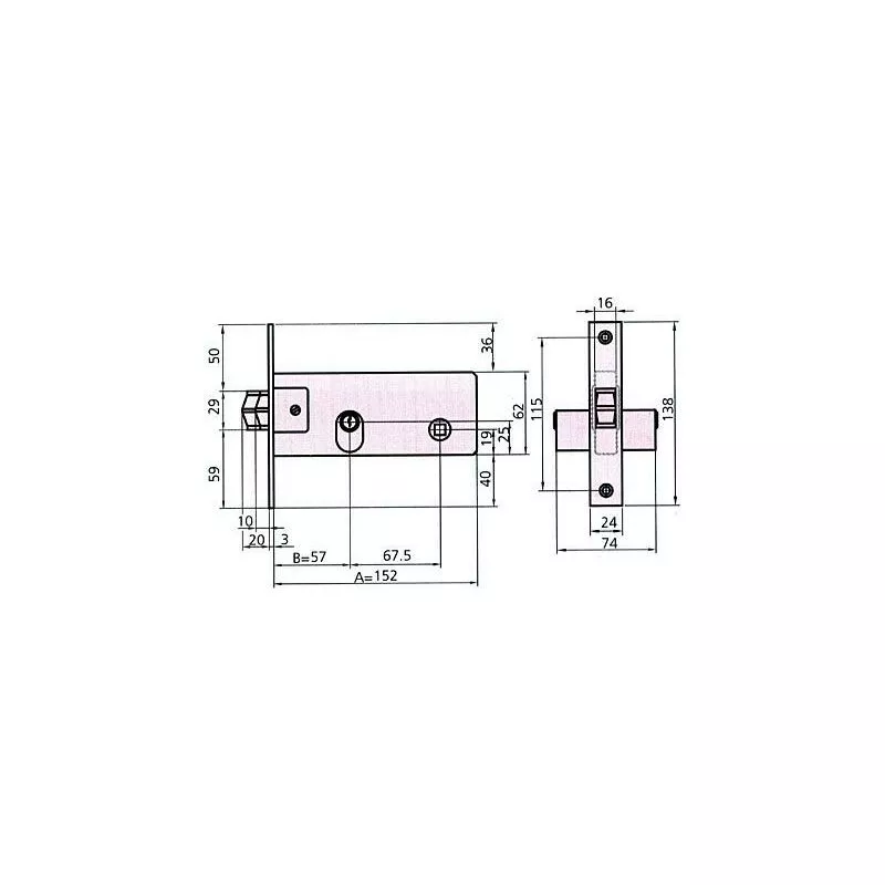 CVL - cerradura puerta metalica 1981V 5 cl 60 barato