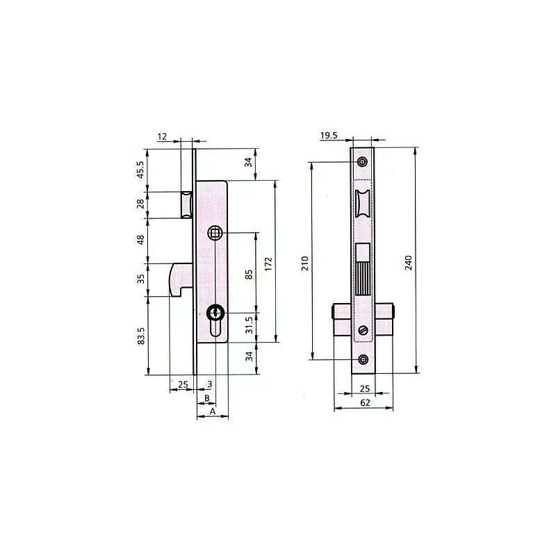 CVL - cerradura puerta metalica 1990 20 0 barato