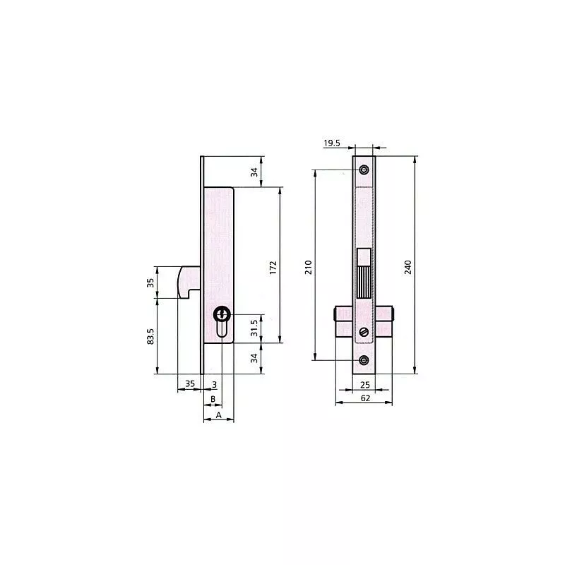 CVL - cerradura puerta metalica 1990A 20 0 barato